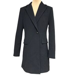 coat MNG black XS/S NWT elegant one button 32" poly viscose gabardine pockets